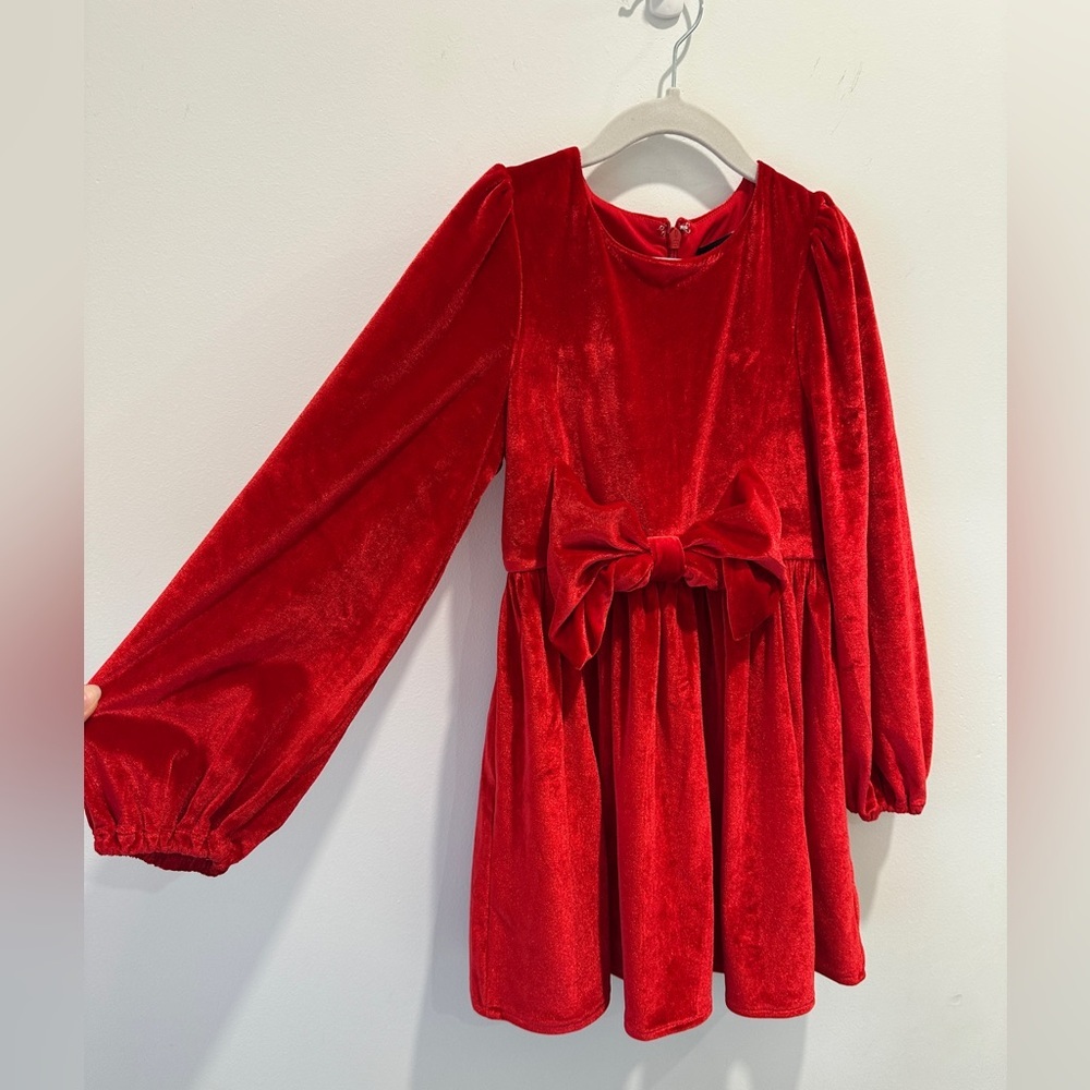 Bardot Junior Vibrant Red Velvet Dress size 6 year old - Picture 3 of 6